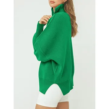 ANRABESS Oversized Women's 1/4 Zip Sweater for Fall