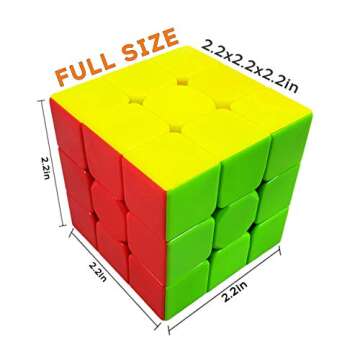 INTEGEAR Speed Cube 3x3 Stickerless with Stand and Tutorial – Easy Turning, Smooth Play, Durable M...
