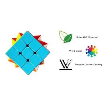 INTEGEAR Speed Cube 3x3 Stickerless with Stand and Tutorial – Easy Turning, Smooth Play, Durable Magic Puzzle Toy for Kids and Adults