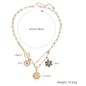 Elegant BONJOULRY Dainty Charms Necklace - Stylish & Meaningful