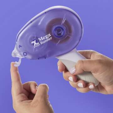 Xyron Mega Runner, Permanent Adhesive Tape Dispenser, Refillable, 1/2" x 100', Tape Runner, Perfect for Scrapbooking & DIY Craft Supplies, Color May Vary (0701-05-00)