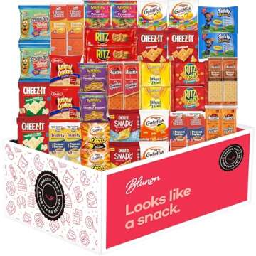 Crackers Variety Pack - Individually Wrapped Assortment - Sampler Bulk Care Package Gift Box - Snack Pack (40 Count)