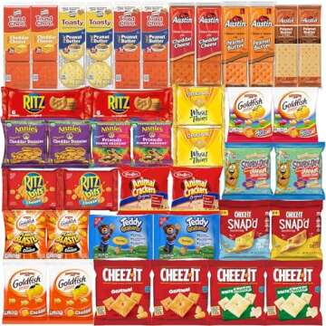 Crackers Variety Pack - Individually Wrapped Assortment - Sampler Bulk Care Package Gift Box - Snack Pack (40 Count)