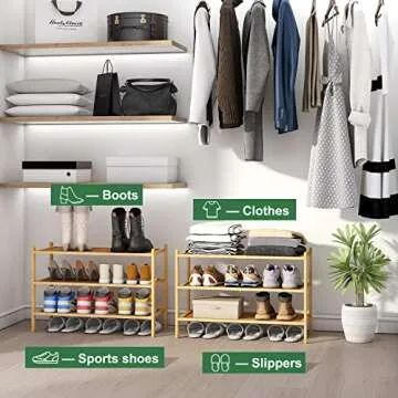 kiplant 3-Tier Bamboo Shoe Rack for Stylish Organizing