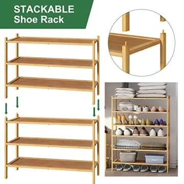 kiplant 3-Tier Bamboo Shoe Rack for Stylish Organizing