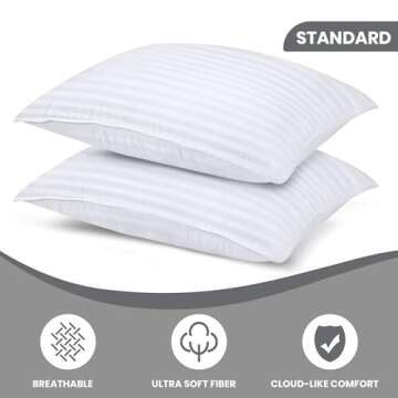 Utopia Bedding Bed Pillows for Sleeping Standard Size, 950 Grams Filled Hotel Quality Cooling Pillow...