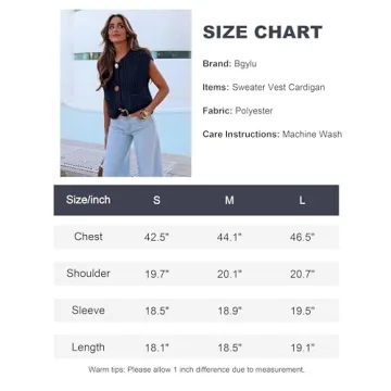 BGYLU Women's Sleeve Chunky Knit Cropped Vest with Pockets