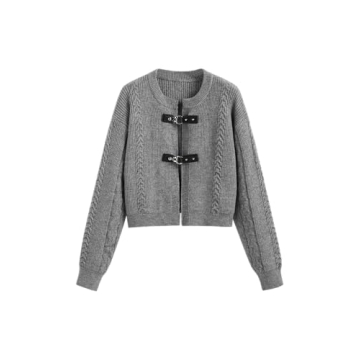 Stylish CIDER Women's Cardigan with Buckle Detail