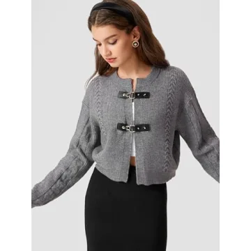 Stylish CIDER Women's Cardigan with Buckle Detail