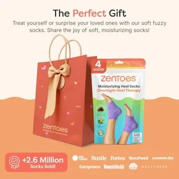 ZenToes Moisturizing Sleep Socks for Cracked Heels