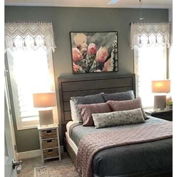 GALMAXS7 Macrame Valance Wall Hanging Boho Valance Window Treatments Valance 52" W x 21" H for Bedroom Living Room Kitchen Bathroom Wall Decor,1 Panel