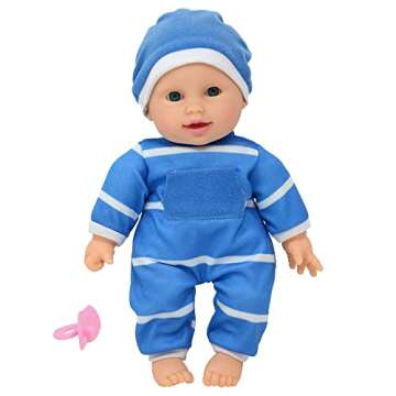 The New York Doll Collection 11 inch Soft Body Baby Doll in Gift Box - 11" Baby Doll Toy for Kids, Boys, Girls and Toddlers - Baby Doll Pacifier Accessory Included
