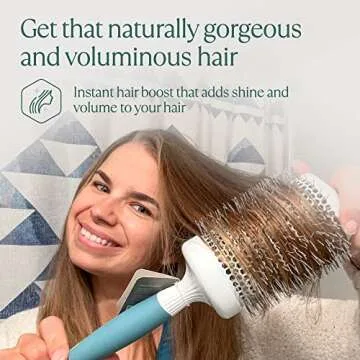 Round Brush for Blow Drying - Extra Large Ceramic Ion Thermal Barrel Brush Precise Styling and Maximum Volume - Lightweight Round Hair Brush for Smooth Manageable Hair (Bristle 3.4 in, Barrel 2.5 in)
