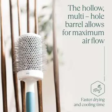 Round Brush for Blow Drying - Extra Large Ceramic Ion Thermal Barrel Brush Precise Styling and Maximum Volume - Lightweight Round Hair Brush for Smooth Manageable Hair (Bristle 3.4 in, Barrel 2.5 in)