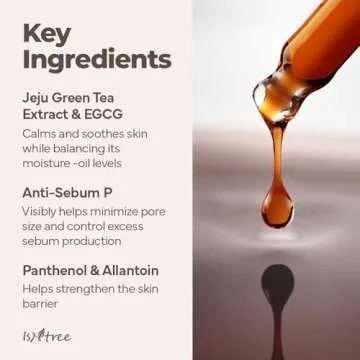 ISNTREE Green Tea Fresh Serum 50ml, 1.69 fl oz | Jeju Green Tea Extract | Controls Excessive Sebum | Balances Oil & Moisture | Relieves & Hydrates Skin | Korean Skincare
