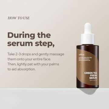 ISNTREE Green Tea Fresh Serum 50ml, 1.69 fl oz | Jeju Green Tea Extract | Controls Excessive Sebum | Balances Oil & Moisture | Relieves & Hydrates Skin | Korean Skincare