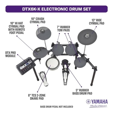 Yamaha DTX6K-X Electronic Drum Set for All Skill Levels