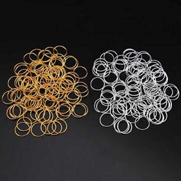 200 PCS Hair Braid Rings Accessories Clips for Women Dreadlocks Set Color Gold and Sliver