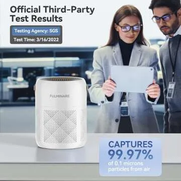 FULMINARE Air Purifiers for Bedroom, H13 True HEPA Air Purifiers for Home, Pets, Office, Quiet Small Air Filters with Timer Sleep Mode Speeds Control Night Light