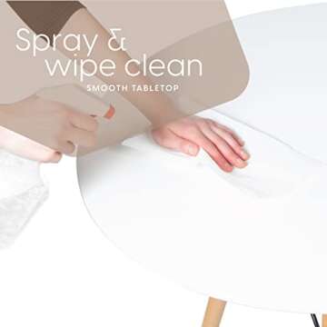 Milliard 31 Inch Round Dining Table – Small Mid-Century Modern Kitchen Dining Table for 2-4 People, Made with Real Beech Wood Legs, White, 31' x 31' x 30'