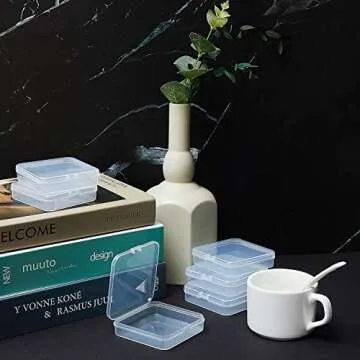 SATINIOR 24 Clear Plastic Storage Containers for Crafts