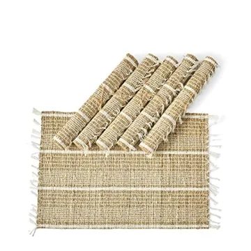 Natural Wicker Placemats - Eco-Friendly Seagrass Set of 6