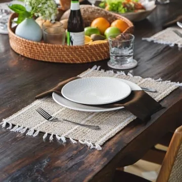 Natural Wicker Placemats - Eco-Friendly Seagrass Set of 6