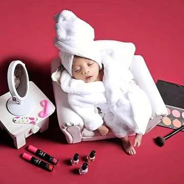 M&G House Newborn Photography Props Bathrobe Outfits Baby Photoshoot Props Baby Robe Girl Baby Photo...