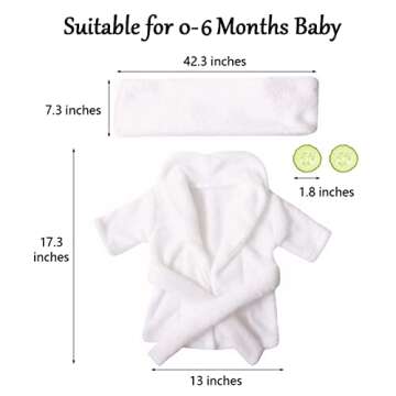 M&G House Newborn Photography Props Bathrobe Outfits Baby Photoshoot Props Baby Robe Girl Baby Photo Prop Outfit Robe Newborn Costume Baby Robes 0-6 Months(White)