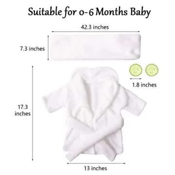 M&G House Newborn Photography Props Bathrobe Outfits Baby Photoshoot Props Baby Robe Girl Baby Photo Prop Outfit Robe Newborn Costume Baby Robes 0-6 Months(White)