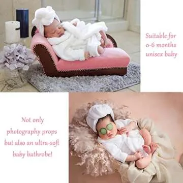 M&G House Newborn Photography Props Bathrobe Outfits Baby Photoshoot Props Baby Robe Girl Baby Photo Prop Outfit Robe Newborn Costume Baby Robes 0-6 Months(White)