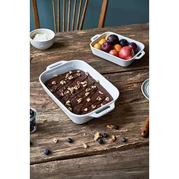 STAUB Ceramics Rectangular Baking Dish Set, 2 pc, White