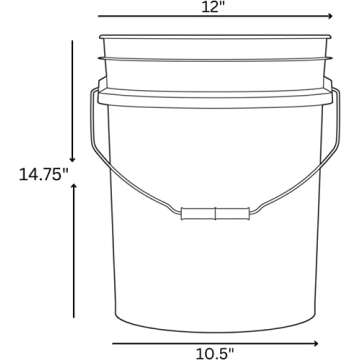 Durable 5 Gallon Buckets with Airtight Lid - Pack of 2
