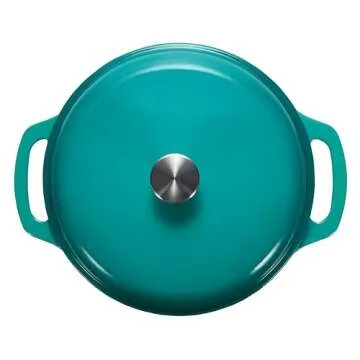 Stylish 6-Quart Teal Dutch Oven for Versatile Cooking