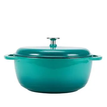 Stylish 6-Quart Teal Dutch Oven for Versatile Cooking