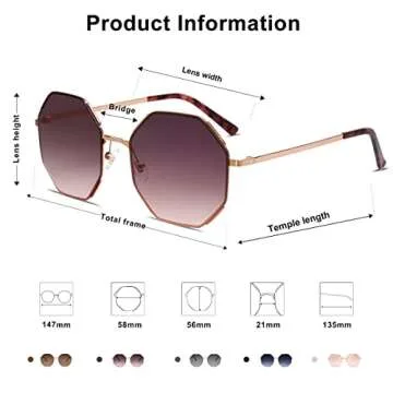 SOJOS Sunglasses for Women Men Classic Retro Polygon Shades UV400 SJ1128,Rose/Purple
