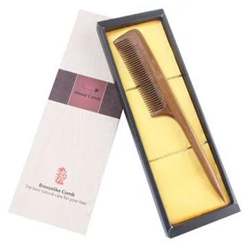 Breezelike Hair Combs - Sandalwood Fine Tooth Comb - No static Natural Aroma Wooden Tail Comb for Women