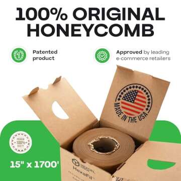 IDL Packaging HexaFil Honeycomb Packing Kraft Paper 15" x 20400" (1700 ft) in Self-Dispensed Box - P...