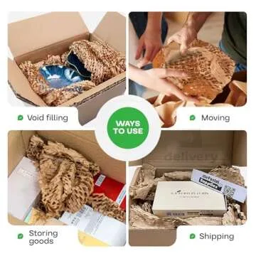 IDL Packaging HexaFil Honeycomb Packing Kraft Paper 15" x 20400" (1700 ft) in Self-Dispensed Box - Patented Cushioning Box Filler for Void Filling, Moving, Shipping - Alternative to Bubble Plastic