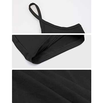 Amiliashp Women's Spaghetti Strap Tank Top Short Jumpsuit Rompers Bodysuit One Piece Catsuit (Black, M)