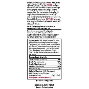 KONG Easy Treat Paste for Dogs - Peanut Butter Flavor 8 oz