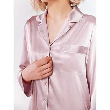 SIORO Women's Satin Pajama Set - Comfortable & Chic Loungewear