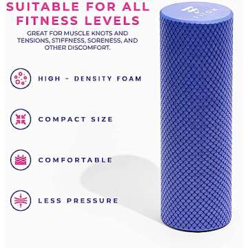 FitOn Recovery Roller - High Density Foam Roller for Muscle Massage and Deep Tissue Relief - Compact...