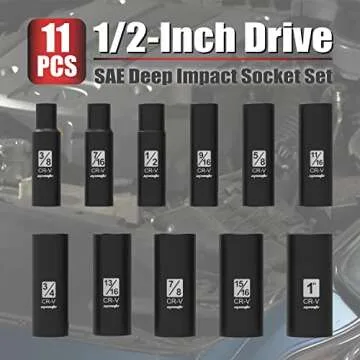 EPAuto Deep Impact Socket Set - Durable Cr-V Quality