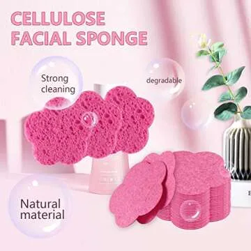 50-Count Natural Facial Sponges - Eco-Friendly Cleansing Pads