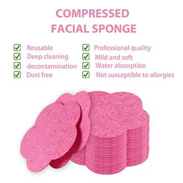 Natural 50-Count Facial Sponges for Makeup and Cleansing