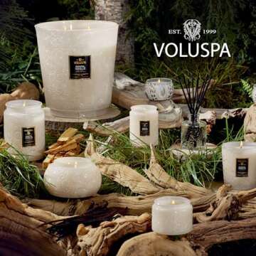 Voluspa Santal Vanille, Small Candle Jar, 5.5 oz, 50 Hour Burn Time, Coconut Wax for Clean Burning, Handcrafted in the USA
