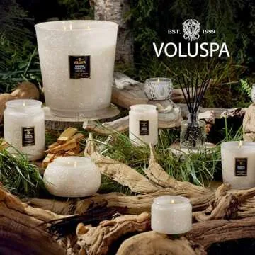 Voluspa Santal Vanille, Small Candle Jar, 5.5 oz, 50 Hour Burn Time, Coconut Wax for Clean Burning, Handcrafted in the USA