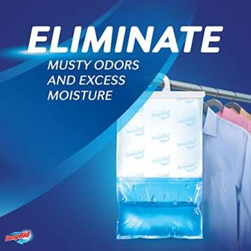 DampRid Fragrance Free Hanging Moisture Absorber, 16 oz., 3 Pack - Eliminates Musty Odors for Freshe...