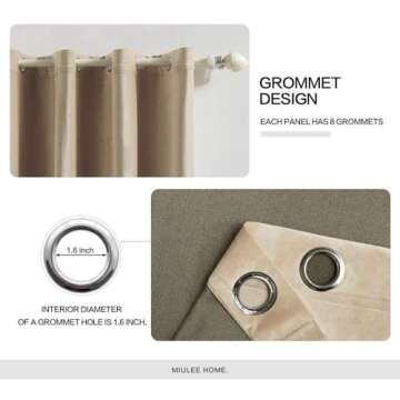 MIULEE 2 Panels Blackout Velvet Curtains - Elegant Grommet Design for Any Room